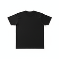 Black crew neck T-shirt on white background